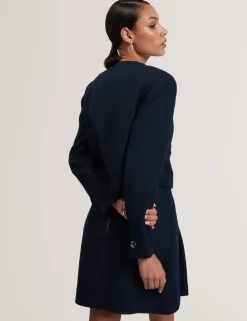 Bouclé Collarless Cropped Tailored Jacket