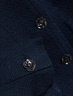 Bouclé Collarless Cropped Tailored Jacket