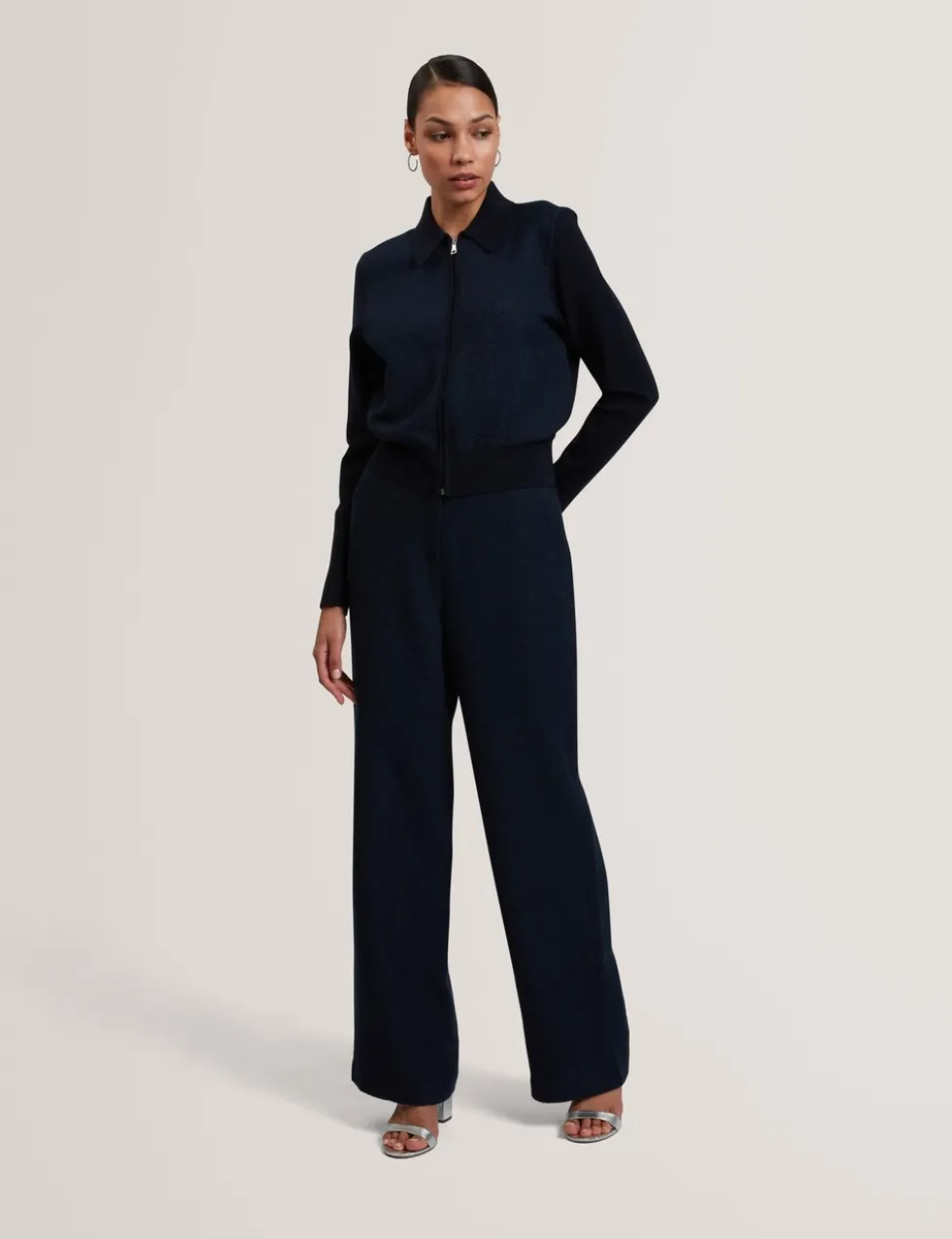 Boucle Tailored Straight Leg Trousers