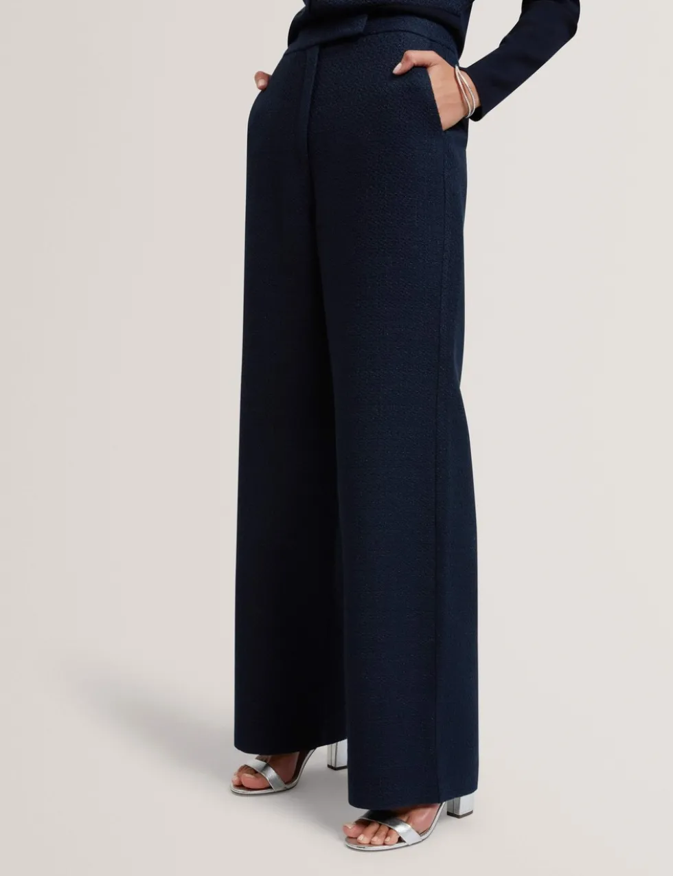 Boucle Tailored Straight Leg Trousers