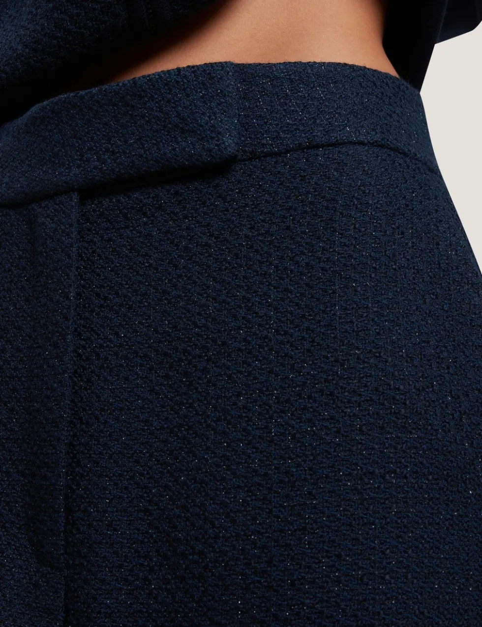 Boucle Tailored Straight Leg Trousers