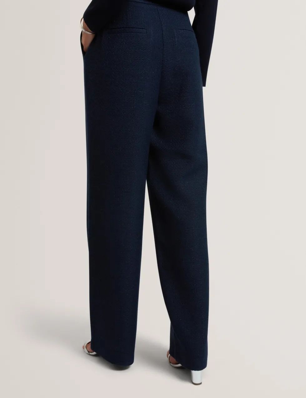 Boucle Tailored Straight Leg Trousers