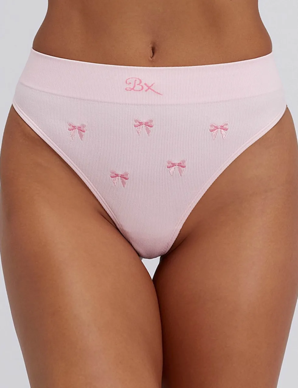 Bow Embroidered Thong