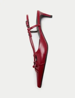 Bow Kitten Heel Pointed Slingback Shoes