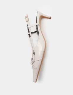 Bow Kitten Heel Pointed Slingback Shoes