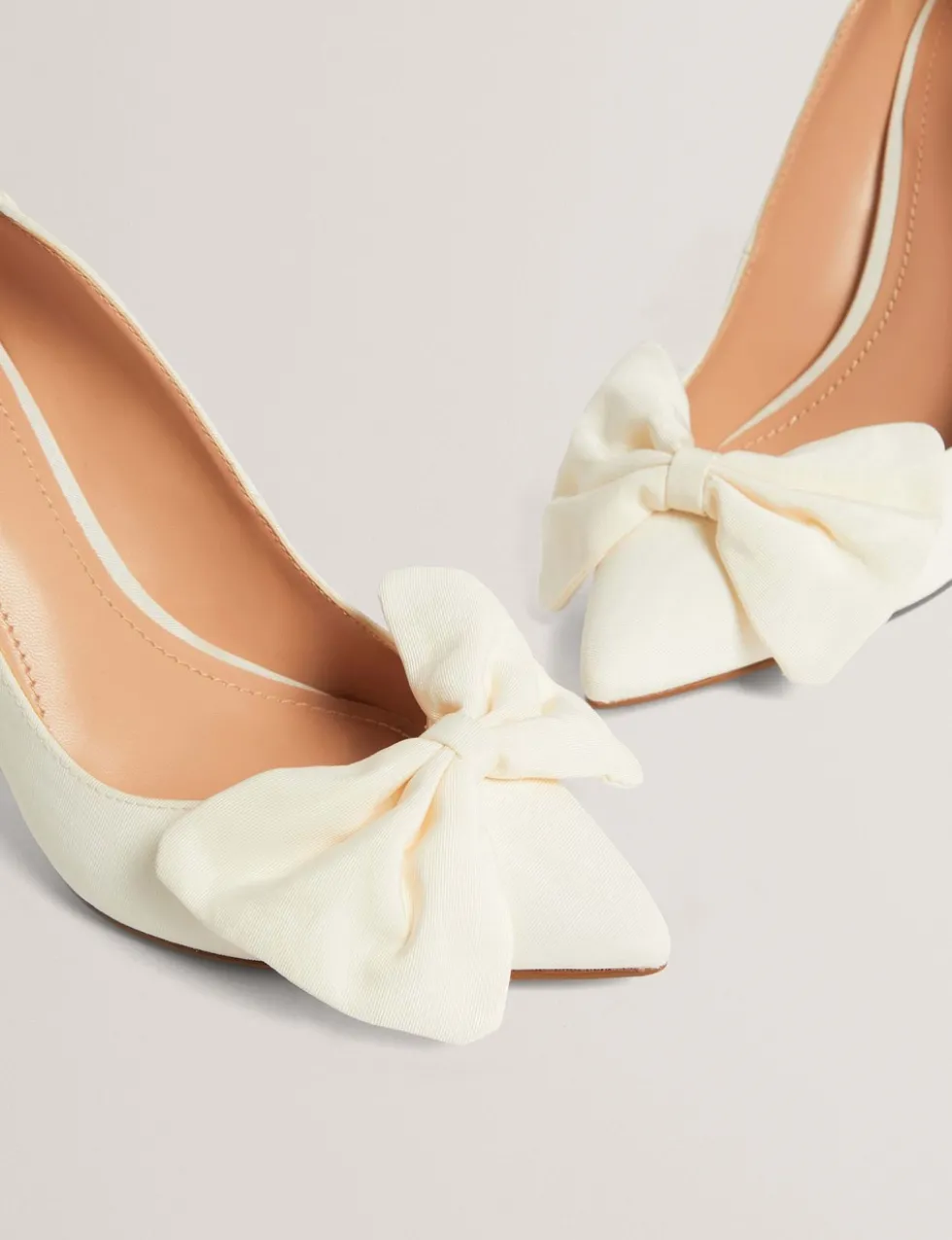Bow Slip On Stiletto Heel Pointed Court Shoes