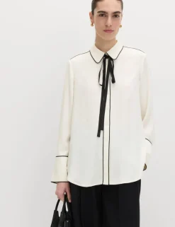 Bow Tie Piped Detail Shirt