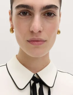 Bow Tie Piped Detail Shirt