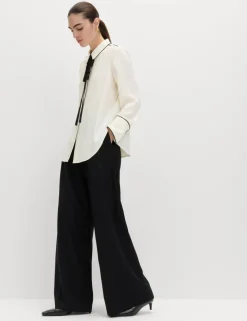 Bow Tie Piped Detail Shirt
