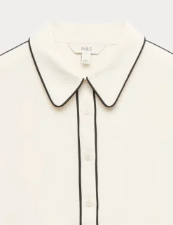 Bow Tie Piped Detail Shirt