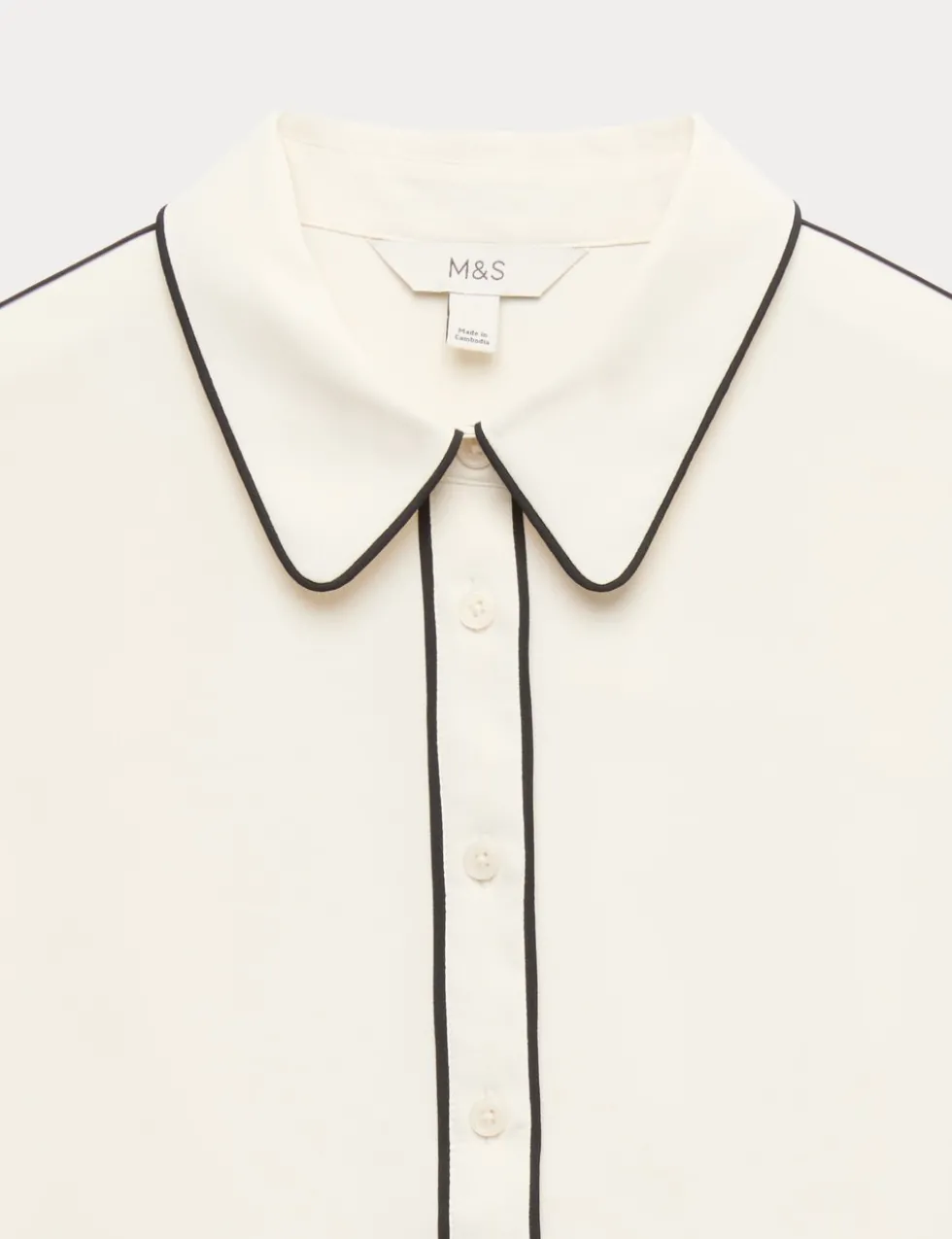 Bow Tie Piped Detail Shirt
