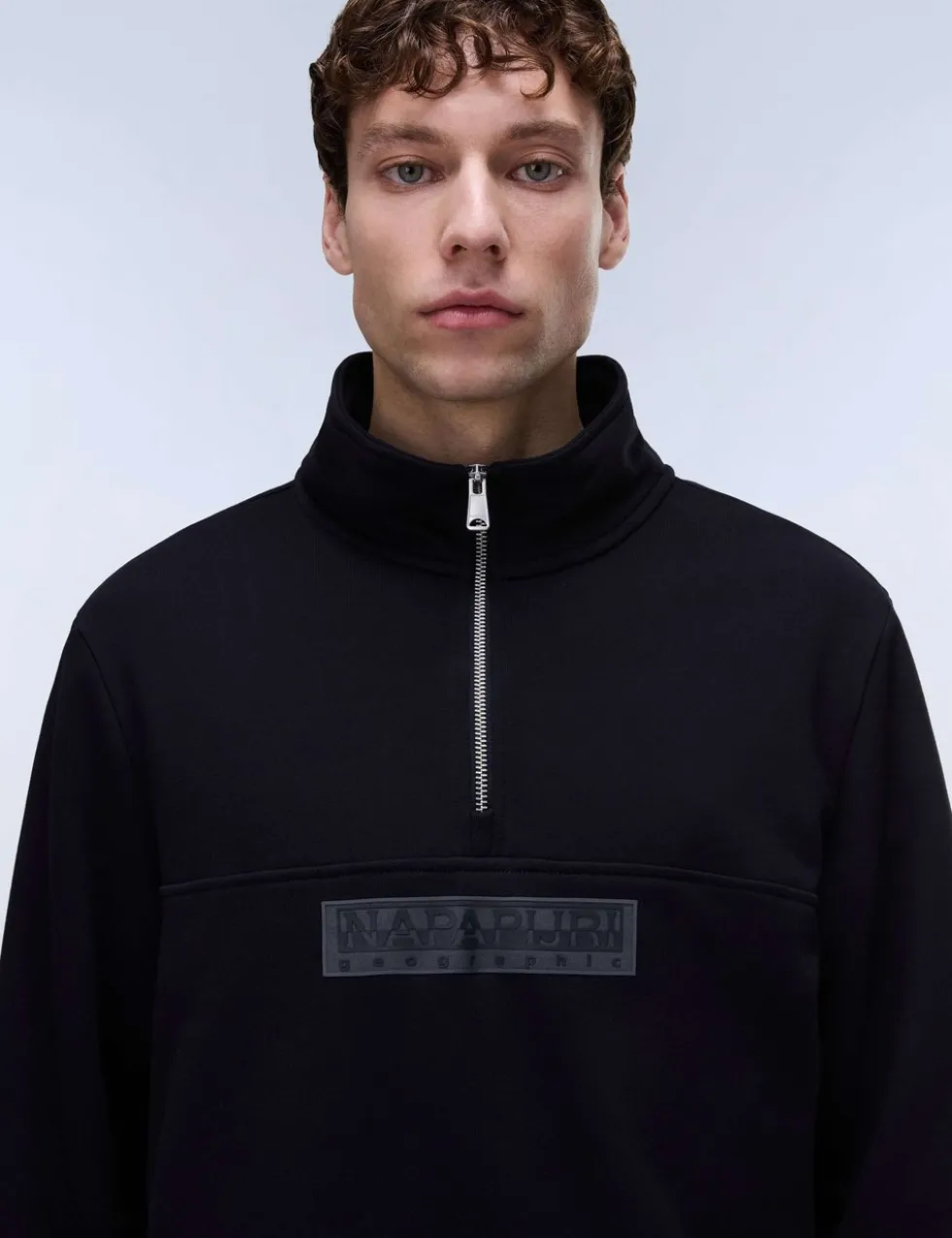 Box Logo Cotton Rich Half Zip Sweatshirt