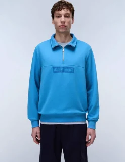 Box Logo Cotton Rich Half Zip Sweatshirt