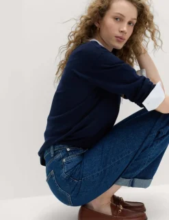 Boyfriend Mid Rise Ankle Grazer Jeans