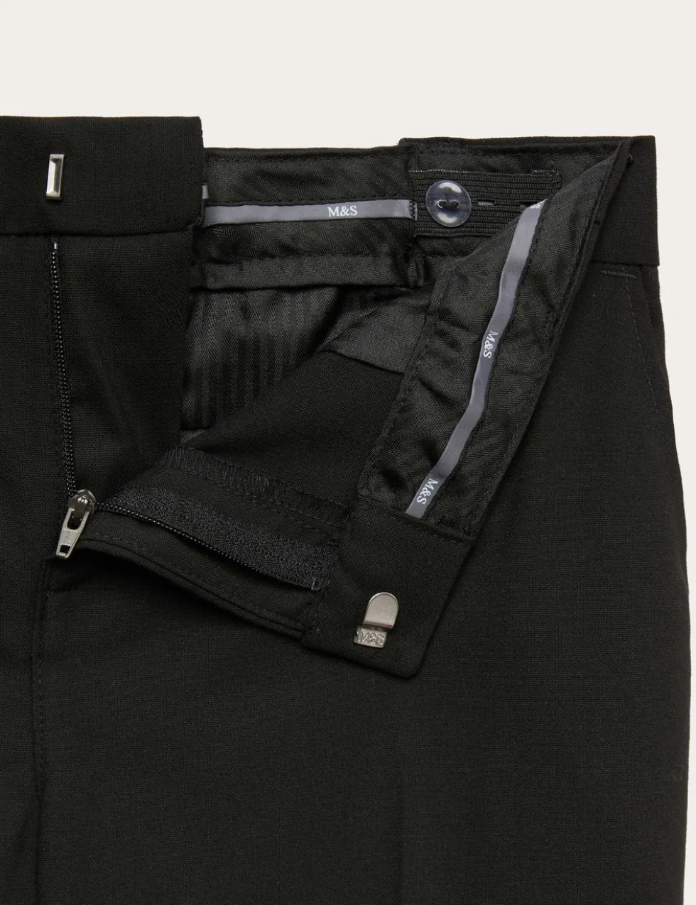 Boys' Plus Fit Slim Leg Waist School Trousers (2-18 Yrs)