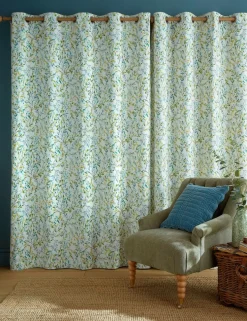 Brayton Leaves Cotton Rich Eyelet Curtains