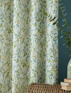 Brayton Leaves Cotton Rich Eyelet Curtains
