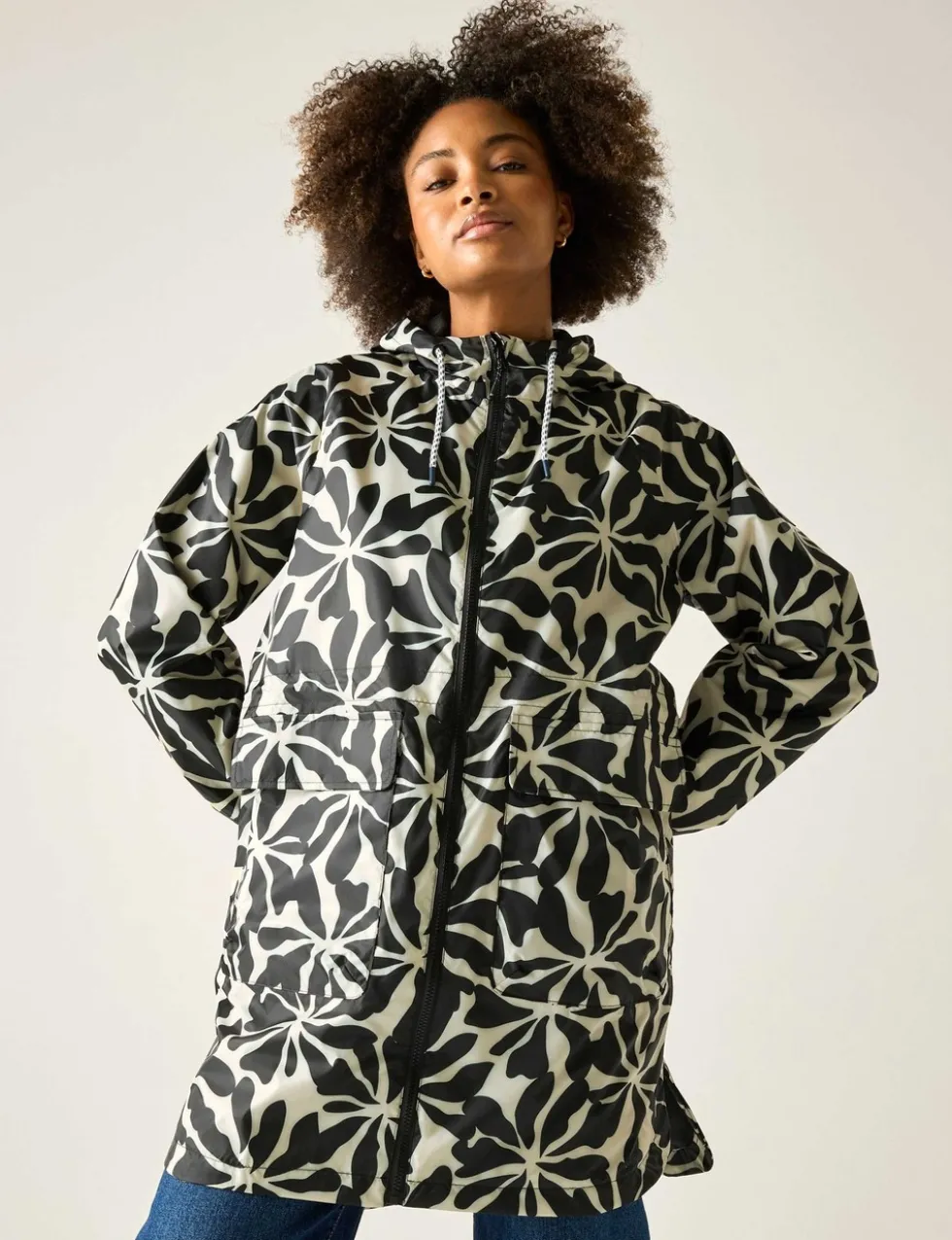 Brindle Printed Packaway Rain Jacket