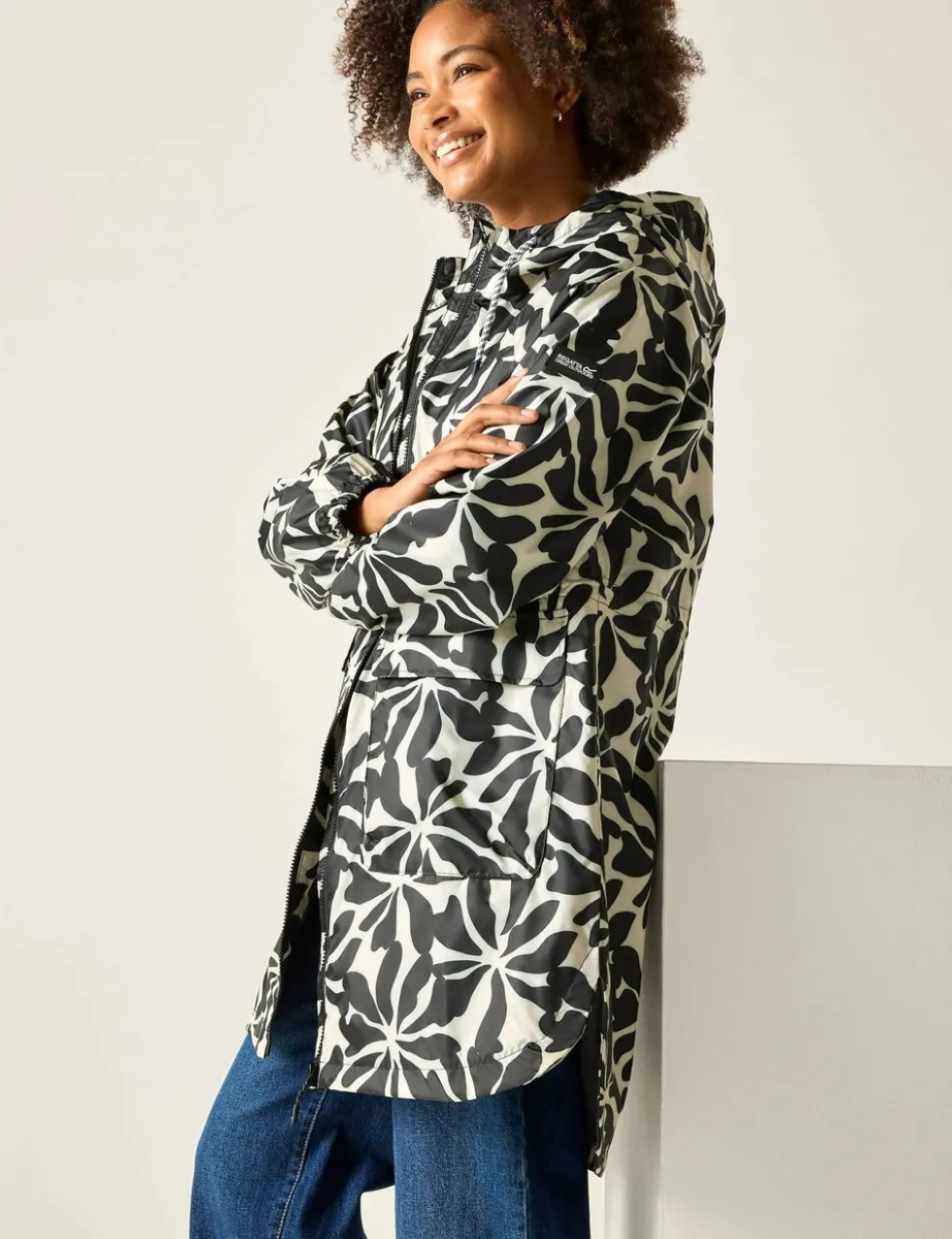 Brindle Printed Packaway Rain Jacket