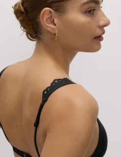 Broderie Trim Sculpt Padded Plunge Bikini Top