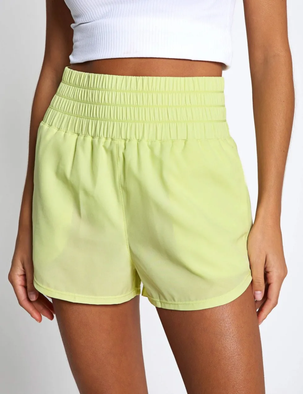 Bronte Woven High Waisted Running Shorts