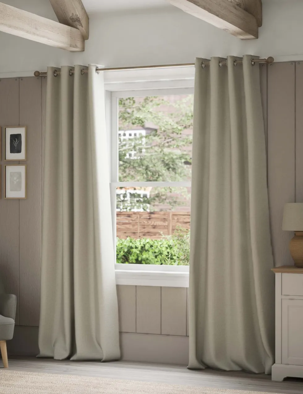 Brushed Eyelet Blackout Thermal Curtains