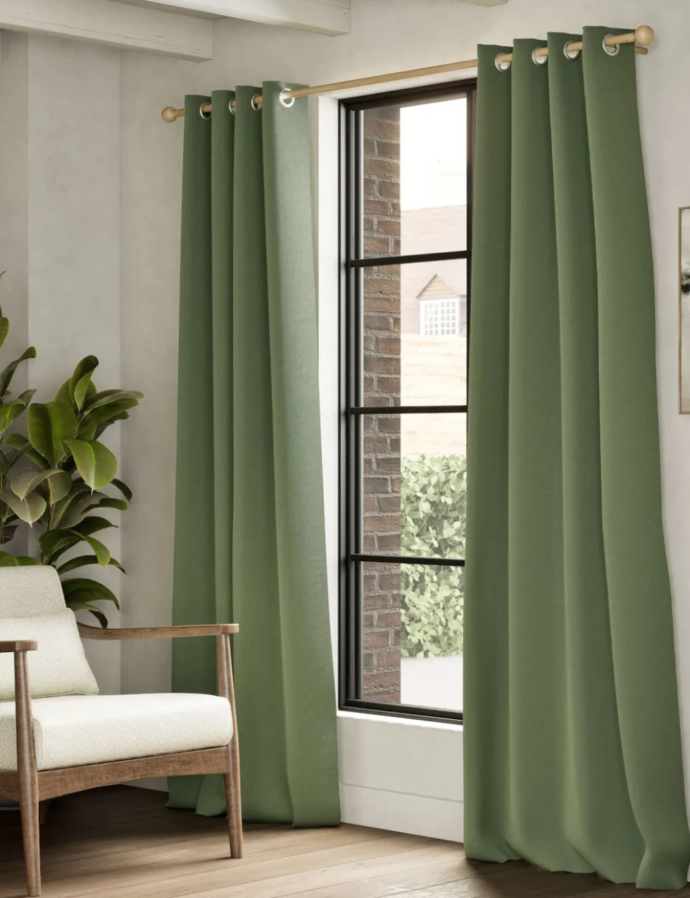 Brushed Eyelet Blackout Thermal Curtains