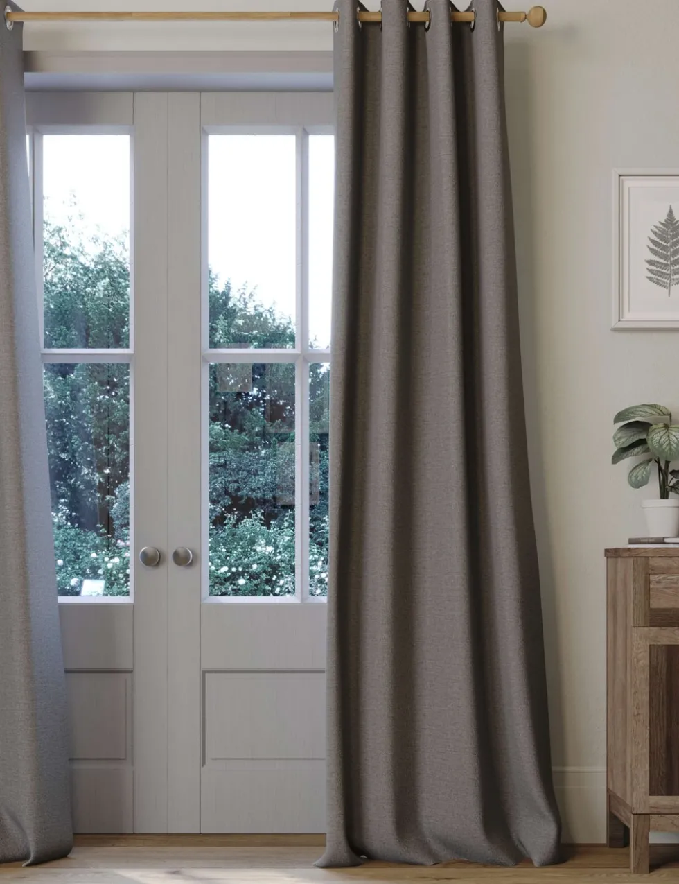 Brushed Eyelet Blackout Thermal Curtains