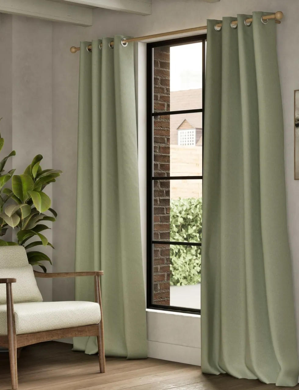 Brushed Eyelet Ultra Thermal Blackout Curtains