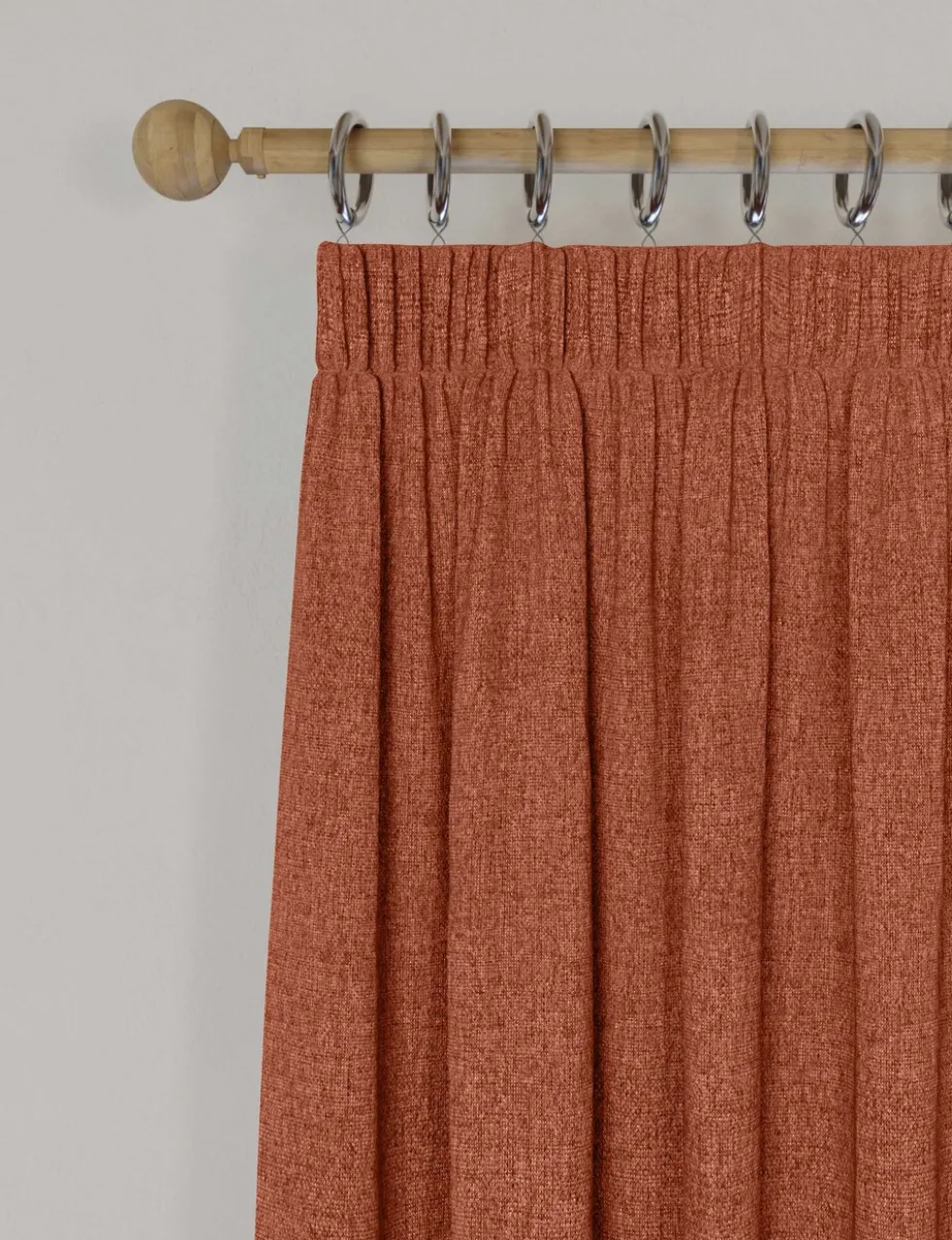 Brushed Pencil Pleat Blackout Thermal Curtains