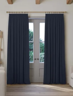 Brushed Pencil Pleat Blackout Thermal Curtains