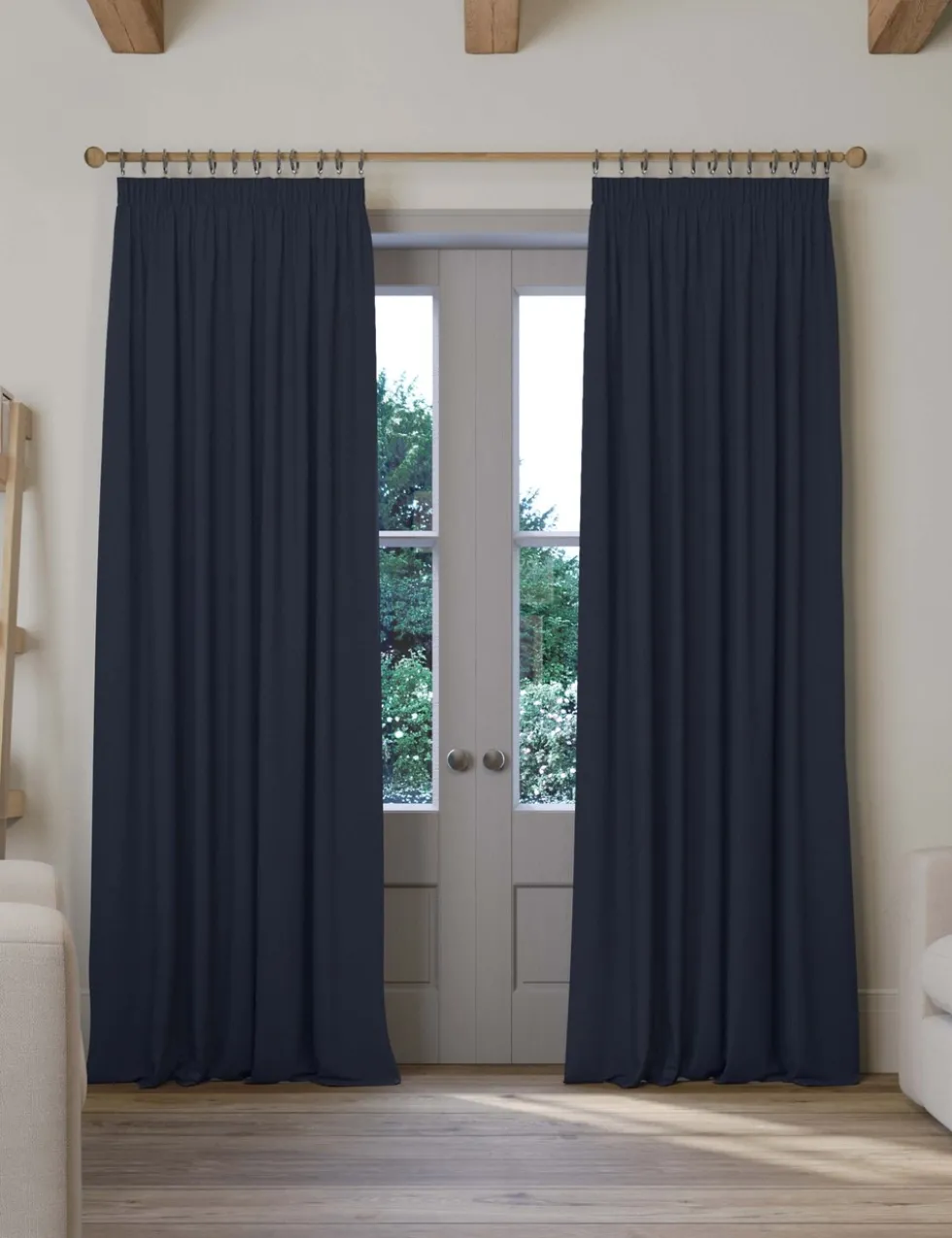 Brushed Pencil Pleat Blackout Thermal Curtains