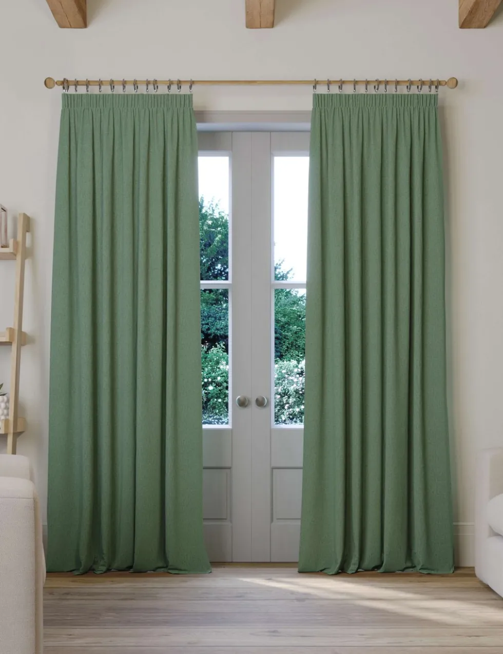 Brushed Pencil Pleat Blackout Thermal Curtains