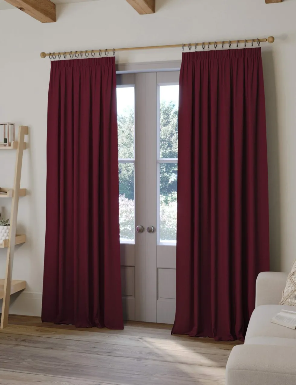 Brushed Pencil Pleat Blackout Thermal Curtains