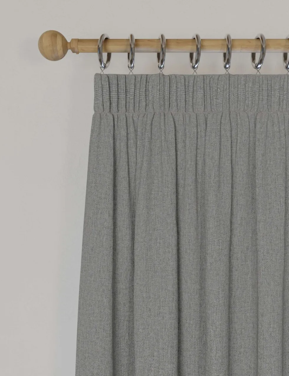 Brushed Pencil Pleat Blackout Ultra Thermal Curtains