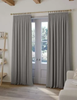 Brushed Pencil Pleat Blackout Ultra Thermal Curtains