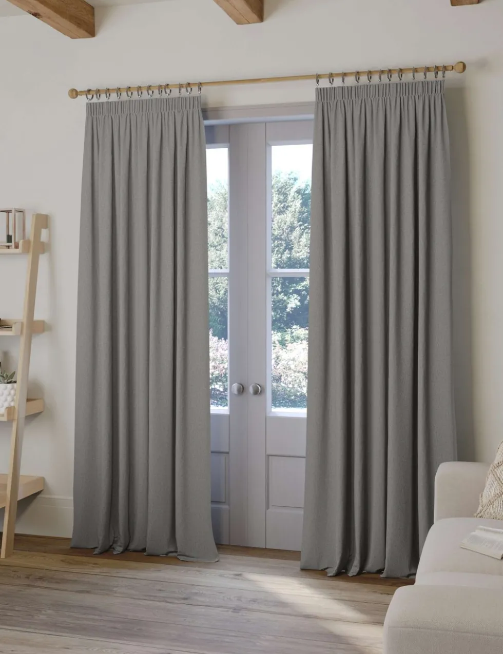 Brushed Pencil Pleat Blackout Ultra Thermal Curtains