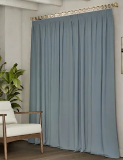 Brushed Pencil Pleat Blackout Thermal Curtains