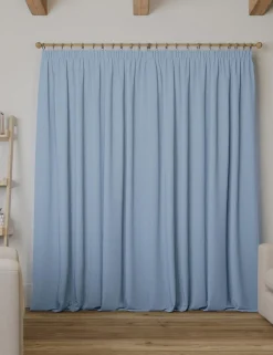 Brushed Pencil Pleat Blackout Thermal Curtains