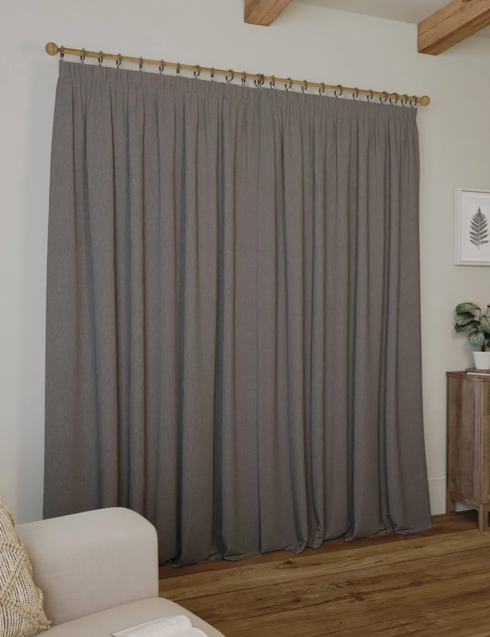 Brushed Pencil Pleat Blackout Ultra Thermal Curtains