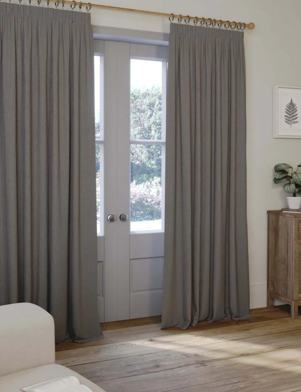 Brushed Pencil Pleat Blackout Ultra Thermal Curtains