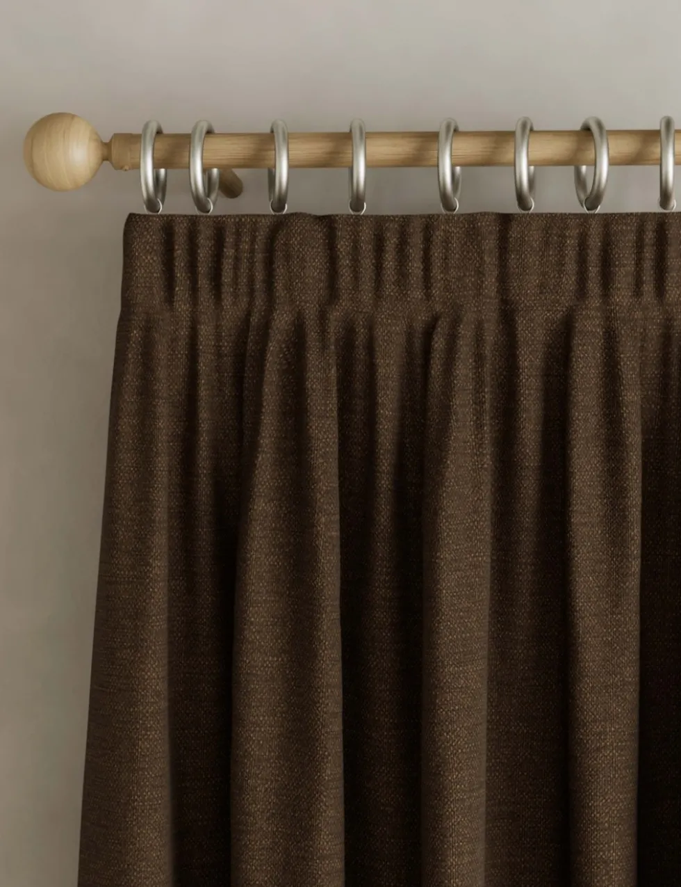 Brushed Pencil Pleat Blackout Thermal Curtains