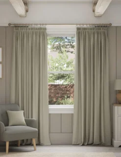 Brushed Pencil Pleat Blackout Thermal Curtains