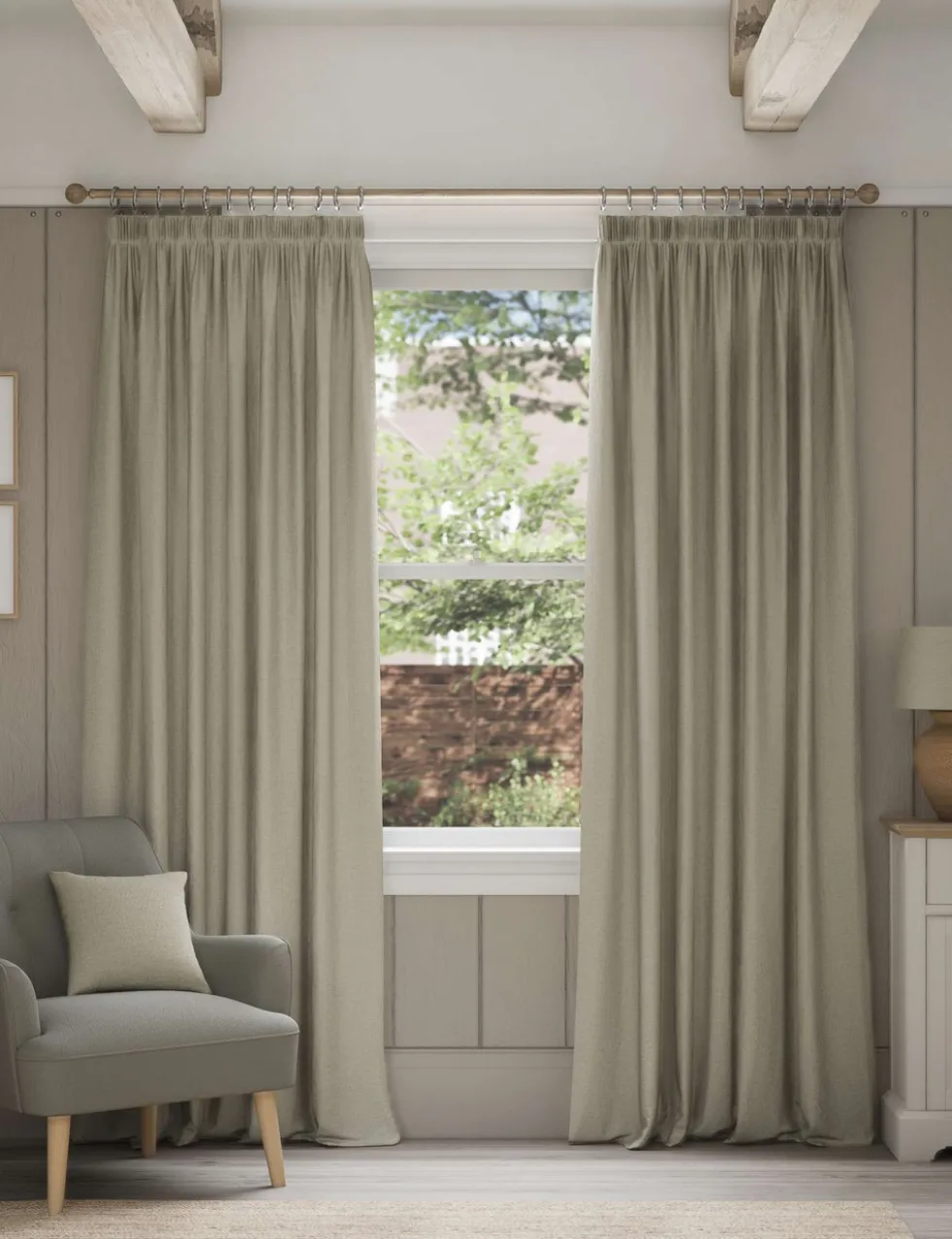 Brushed Pencil Pleat Blackout Thermal Curtains