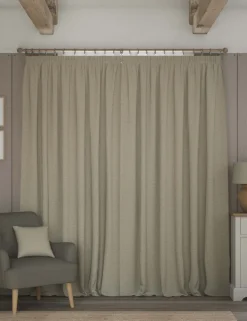 Brushed Pencil Pleat Blackout Thermal Curtains