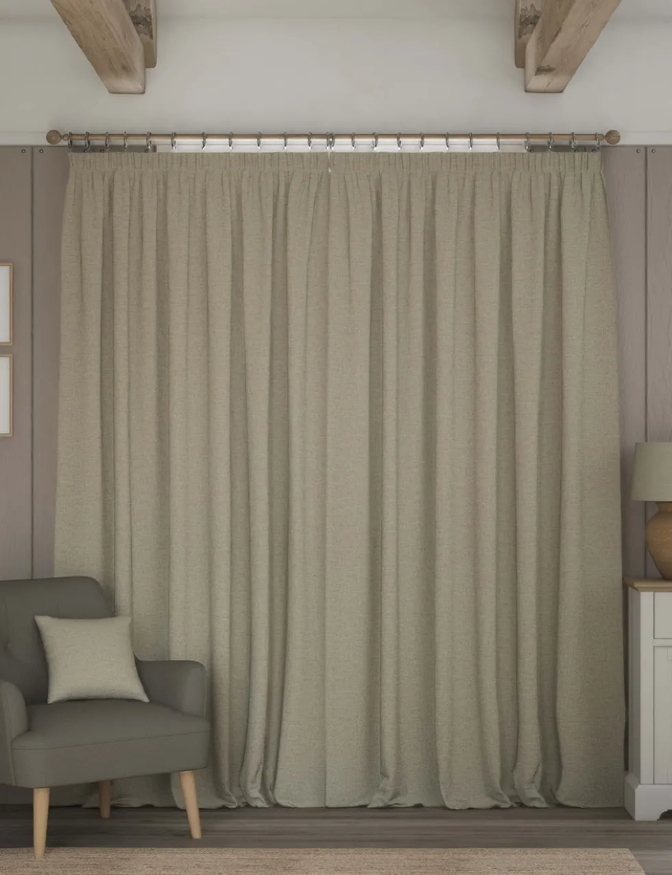 Brushed Pencil Pleat Blackout Thermal Curtains