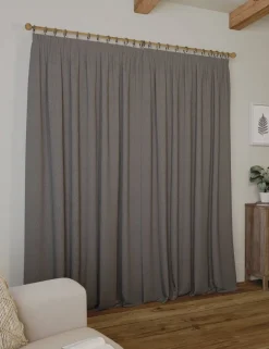 Brushed Pencil Pleat Blackout Thermal Curtains