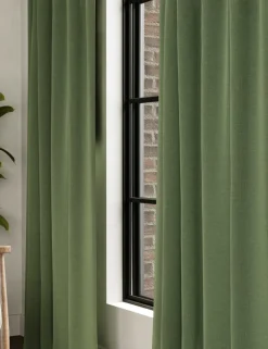 Brushed Pencil Pleat Blackout Thermal Curtains