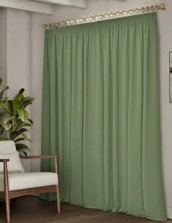 Brushed Pencil Pleat Blackout Thermal Curtains