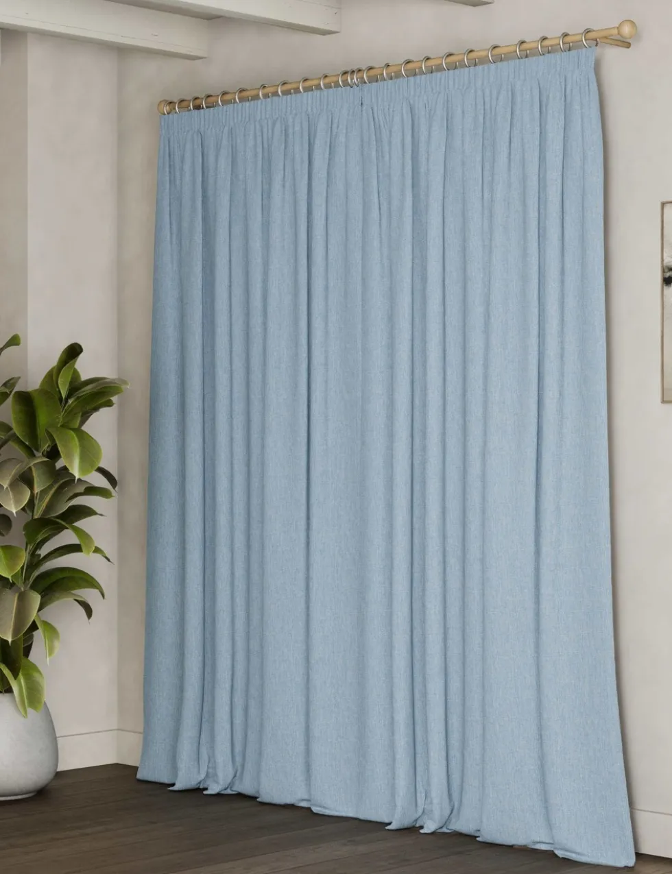 Brushed Pencil Pleat Blackout Ultra Thermal Curtains